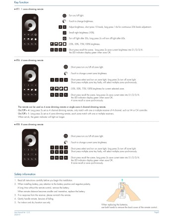 MANDO CONTROL REMOTO RF   RT6   4 ZONAS /  4 ESCENAS